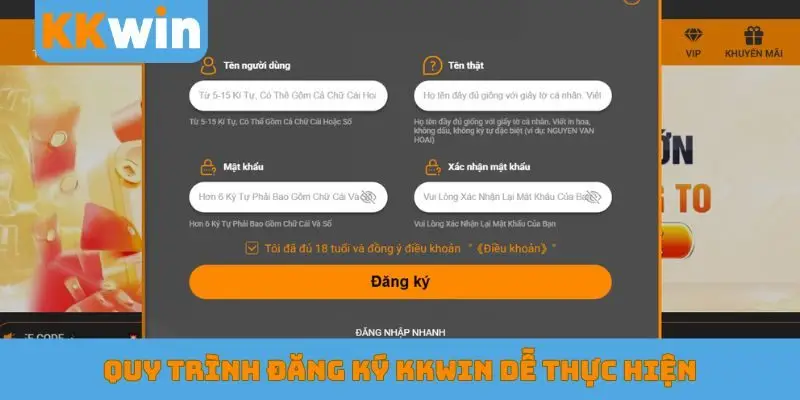 Quy trình đăng ký KKWIN dễ thực hiện